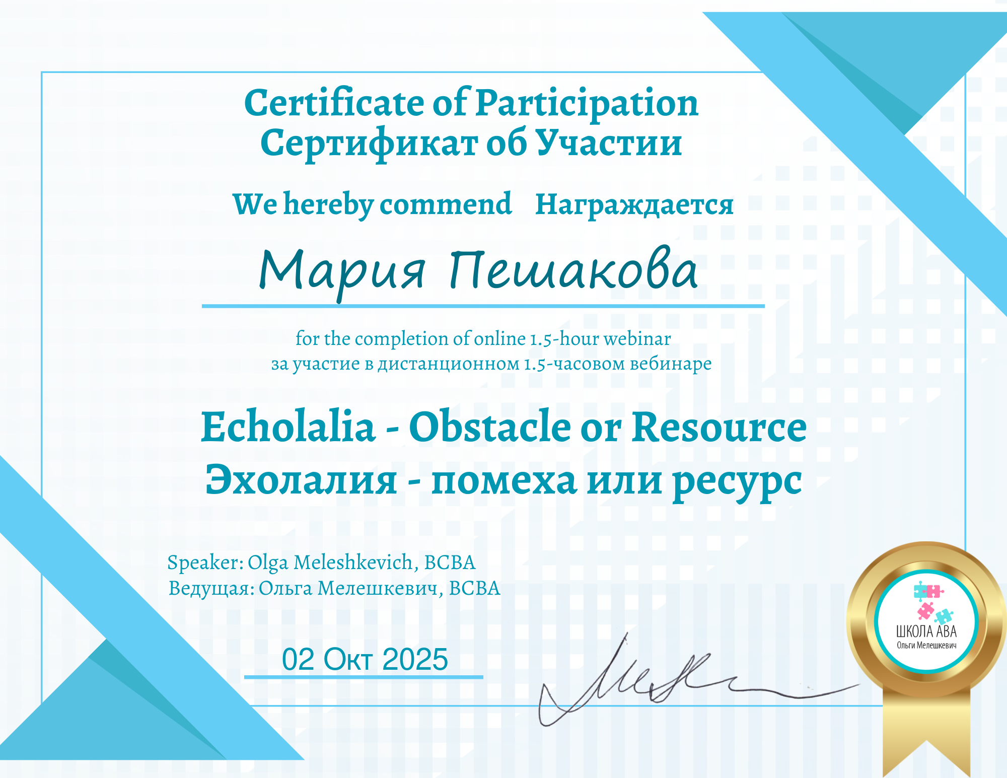 Сертификат эксперта