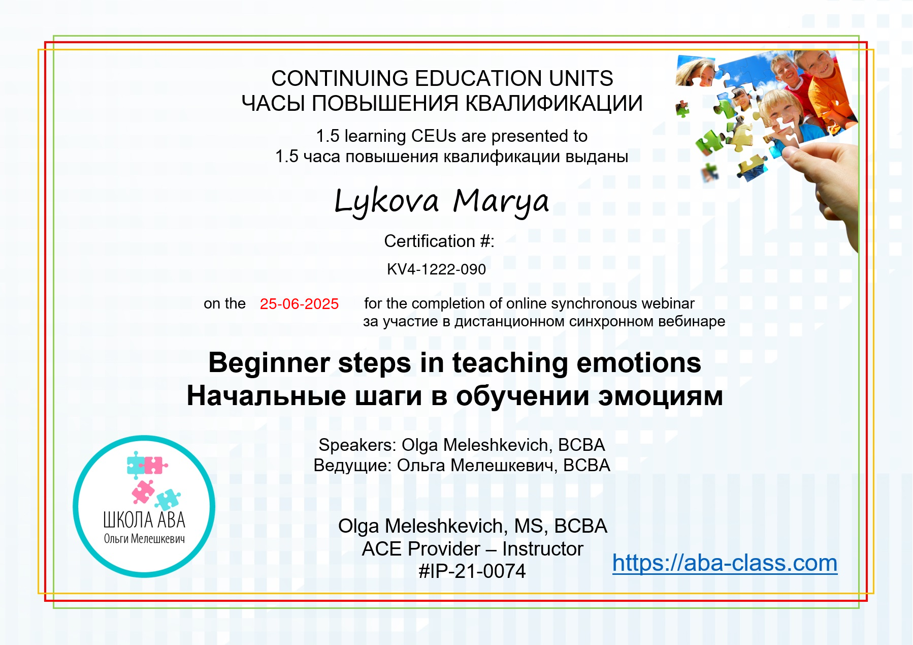 Сертификат эксперта